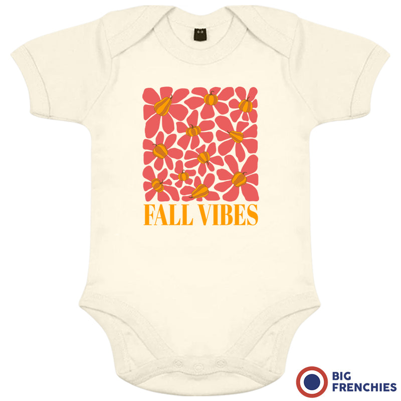 Fall Vibes With Flowers Organic Cotton Baby Onesie