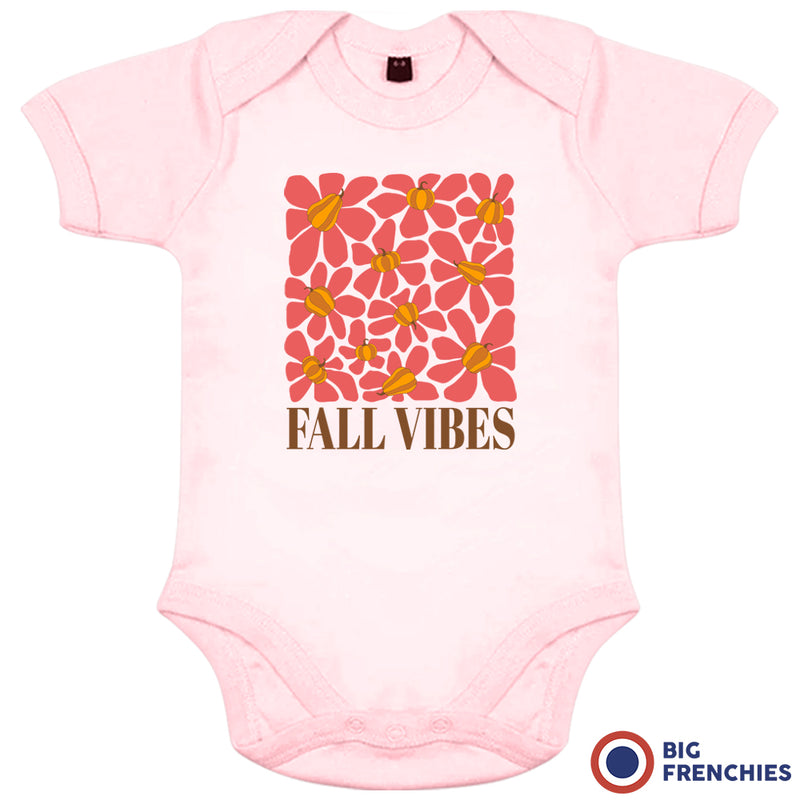 Fall Vibes With Flowers Organic Cotton Baby Onesie