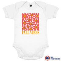 Fall Vibes With Flowers Organic Cotton Baby Onesie