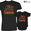 Fall Breeze Autumn Leaves Dad and Child Organic Cotton family Set (Set of 2)