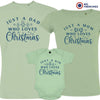 Just a Dad Mom Kid Who Loves Christmas Matching Family Organic Tees (Set of 3)