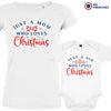 Just a Mom Kid Who Loves Christmas Mom and Child Organic Cotton family Set (Set of 2)