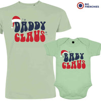 Daddy Baby Claus Christmas Dad and Child Organic Cotton family Set (Set of 2)