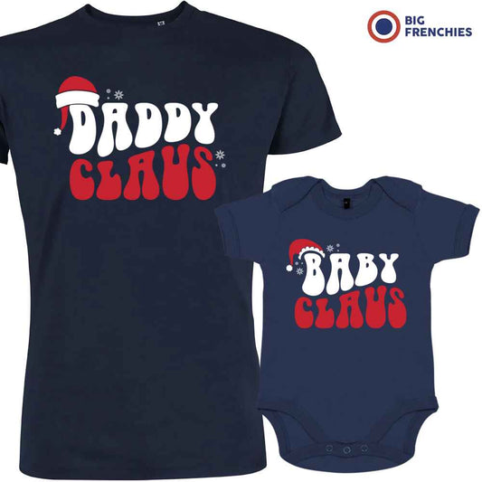 Daddy Baby Claus Christmas Dad and Child Organic Cotton family Set (Set of 2)