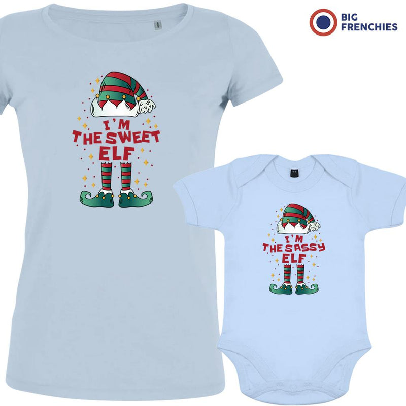 I'M The Sweet The Sassy ELF Christmas Mom and Child Organic Cotton family Set (Set of 2)