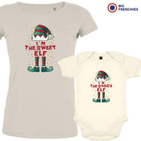 I'M The Sweet The Sassy ELF Christmas Mom and Child Organic Cotton family Set (Set of 2)