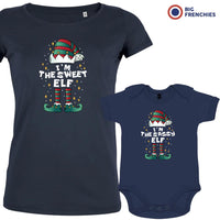 I'M The Sweet The Sassy ELF Christmas Mom and Child Organic Cotton family Set (Set of 2)