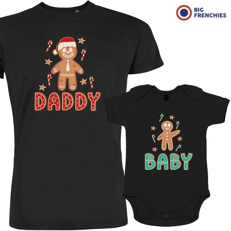 Gingerbread Christmas Dad and Child Organic Cotton family Set (Set of 2)