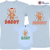 Gingerbread Mommy Daddy & Baby Christmas Matching Family Organic Tees (Set of 3)