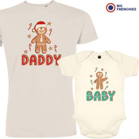 Gingerbread Christmas Dad and Child Organic Cotton family Set (Set of 2)