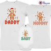 Gingerbread Mommy Daddy & Baby Christmas Matching Family Organic Tees (Set of 3)