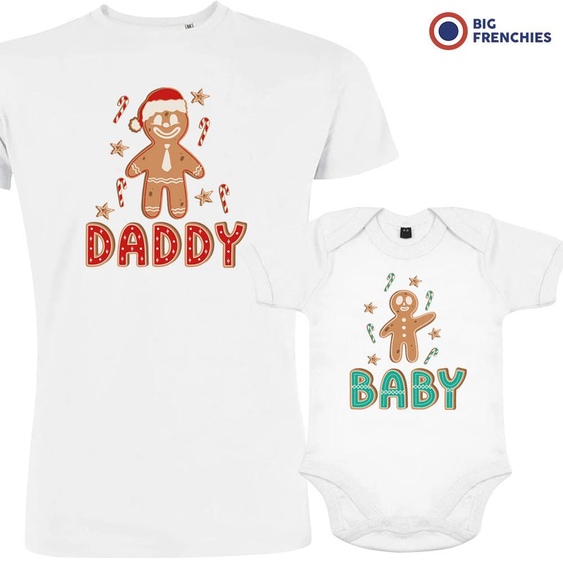 Gingerbread Christmas Dad and Child Organic Cotton family Set (Set of 2)