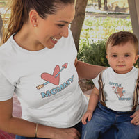 Mummy Heart Arrow and Little Cupid Mom and Child Organic Cotton T-Shirts family Set (Set of 2)