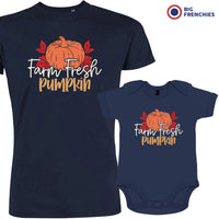 Farm Fresh Pumpkin Dad and Child Organic Cotton family Set (Set of 2)