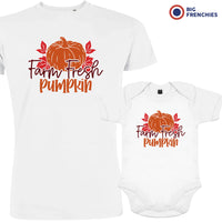 Farm Fresh Pumpkin Dad and Child Organic Cotton family Set (Set of 2)