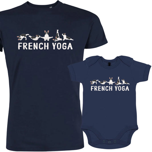 French Yoga Dad and Child Organic Cotton family Set (Set of 2)