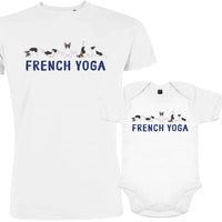 French Yoga Dad and Child Organic Cotton family Set (Set of 2)