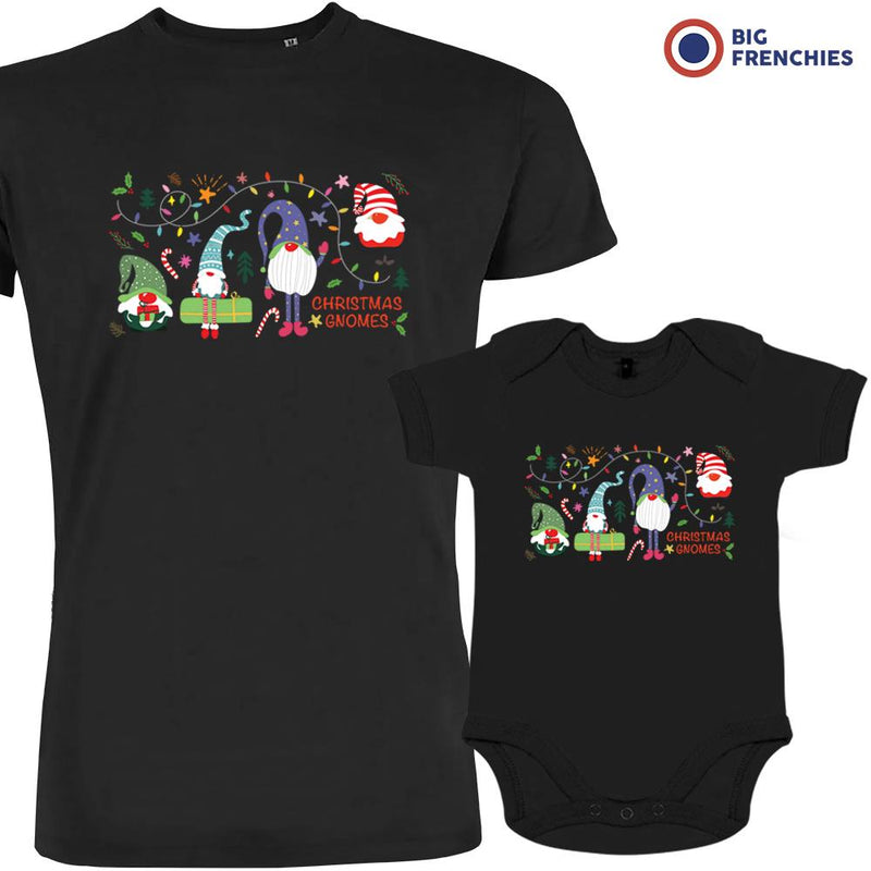 Gnomes Christmas Dad and Child Organic Cotton family Set (Set of 2)