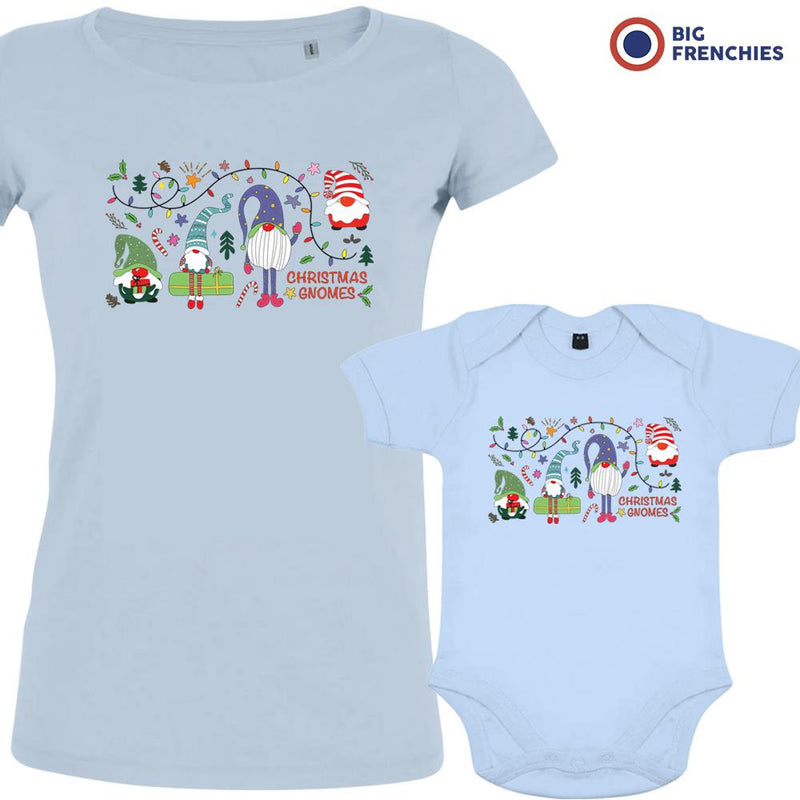 Gnomes Christmas Mom and Child Organic Cotton family Set (Set of 2)