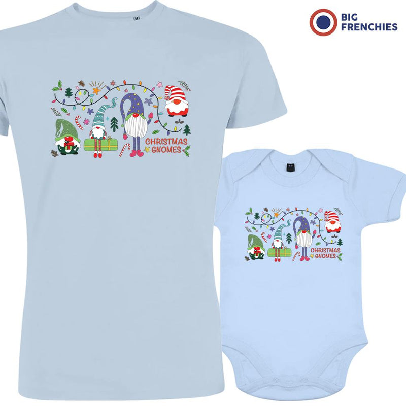 Gnomes Christmas Dad and Child Organic Cotton family Set (Set of 2)