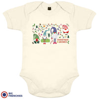 Christmas Gnomes Organic Cotton Baby Onesie