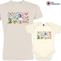 Gnomes Christmas Dad and Child Organic Cotton family Set (Set of 2)