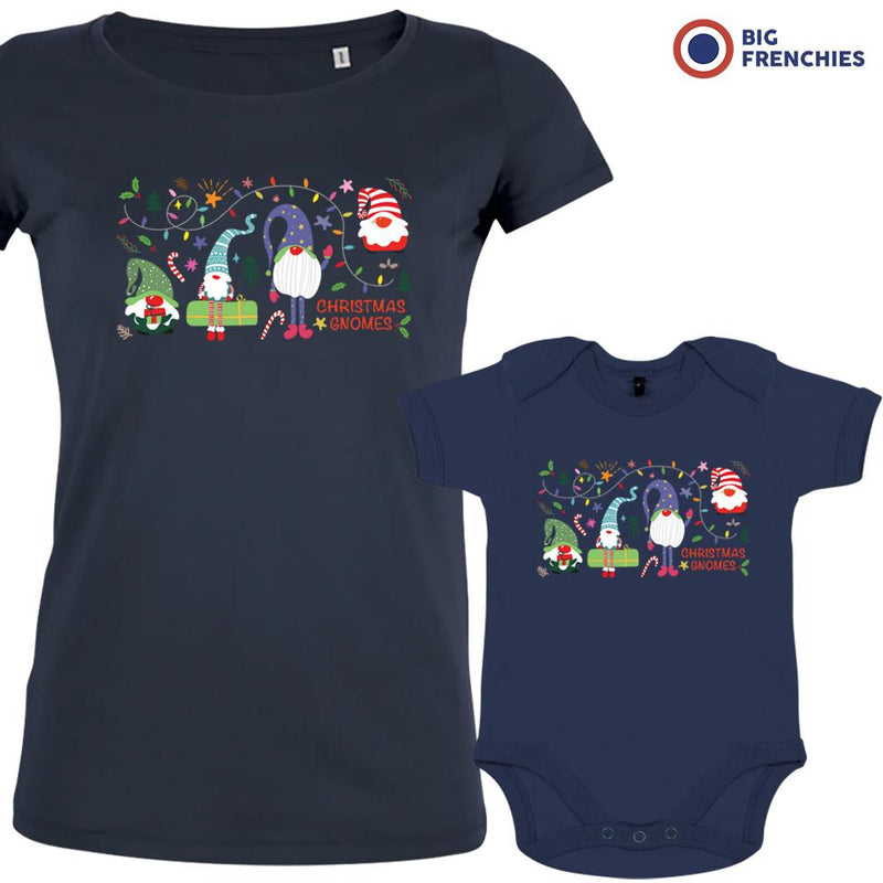 Gnomes Christmas Mom and Child Organic Cotton family Set (Set of 2)