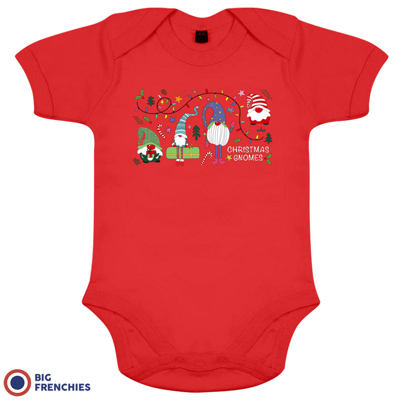 Christmas Gnomes Organic Cotton Baby Onesie