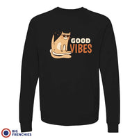 Good Vibes Cat Unisex Organic Cotton Sweatshirt