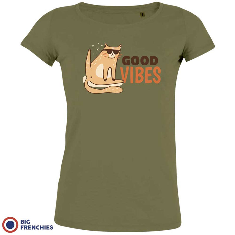 Good Vibes Cat Women's Organic Cotton Tee