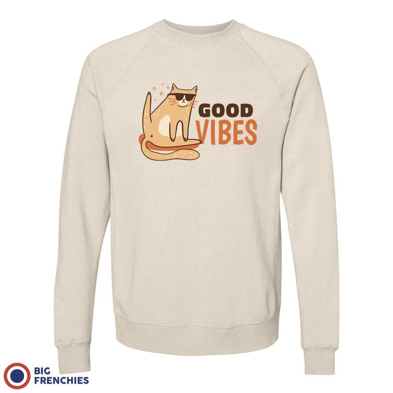 Good Vibes Cat Unisex Organic Cotton Sweatshirt