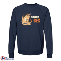 Good Vibes Cat Unisex Organic Cotton Sweatshirt