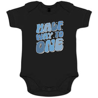 Half Way to One Half Birthday Organic Baby Boy Onesie