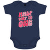 Half Way to One Half Birthday Organic Baby Girl Onesie