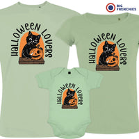 Halloween Lovers With a Cat Matching Organic Cotton Family Set (Set of 3)