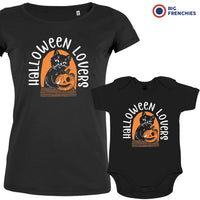 Halloween Lovers With a Cat Mom and Child Organic Cotton family Set (Set of 2)