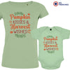 Pumpkin Kisses & Harvest Wishes Mom and Child Organic Cotton family Set (Set of 2)