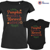 Pumpkin Kisses & Harvest Wishes Mom and Child Organic Cotton family Set (Set of 2)