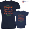 Pumpkin Kisses & Harvest Wishes Dad and Child Organic Cotton family Set (Set of 2)