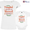 Pumpkin Kisses & Harvest Wishes Mom and Child Organic Cotton family Set (Set of 2)