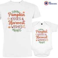 Pumpkin Kisses & Harvest Wishes Dad and Child Organic Cotton family Set (Set of 2)