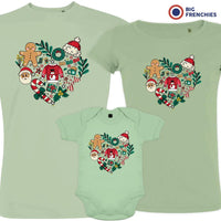 Christmas Heart Matching Family Organic Tees (Set of 3)