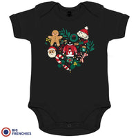 Christmas Heart Organic Cotton Baby Onesie