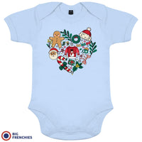 Christmas Heart Organic Cotton Baby Onesie