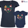 Christmas Heart Mom and Child Organic Cotton family Set (Set of 2)