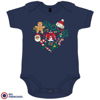 Christmas Heart Organic Cotton Baby Onesie