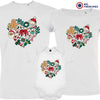 Christmas Heart Matching Family Organic Tees (Set of 3)