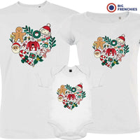 Christmas Heart Matching Family Organic Tees (Set of 3)