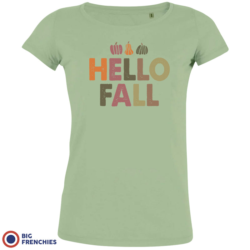 Hello Fall With Pumpkin Women's Organic Cotton Tee