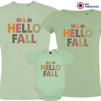 Hello Fall With Pumpkin Matching Organic Cotton Family Set (Set of 3)